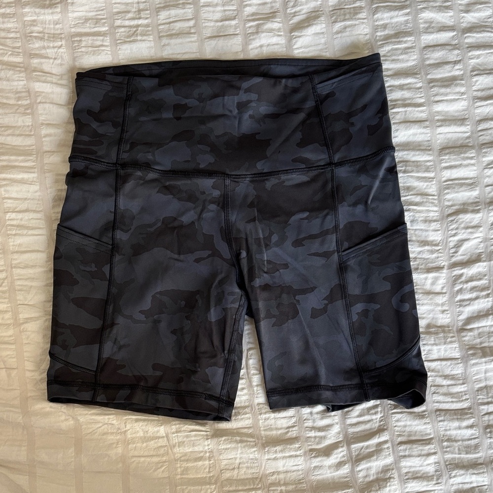 lululemon athletica Black Camo Bike Shorts